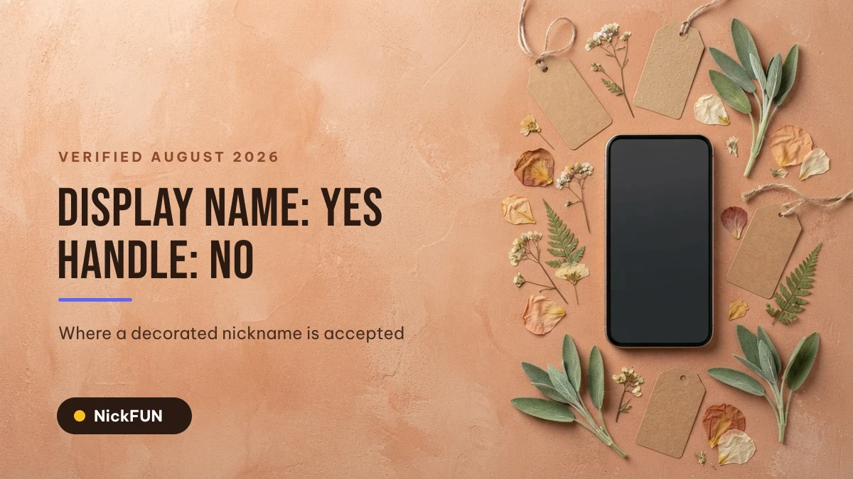 Decorated nickname works in a display name but not in a username handle