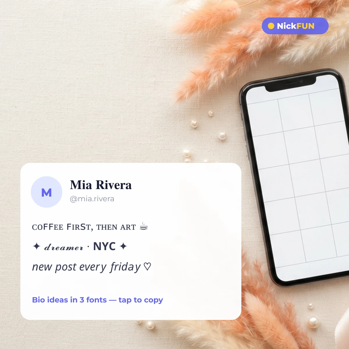 Instagram bio ideas written in fancy text fonts